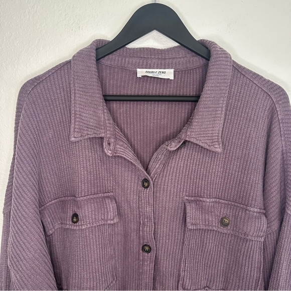 Double Zero Purple Button-Up Long Sleeve Shirt – Size Medium - Picture 2 of 6